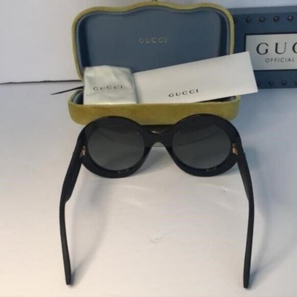 Authentic New Gucci Black GG0101S Round Gradient Sunglasses - Picture 7 of 15